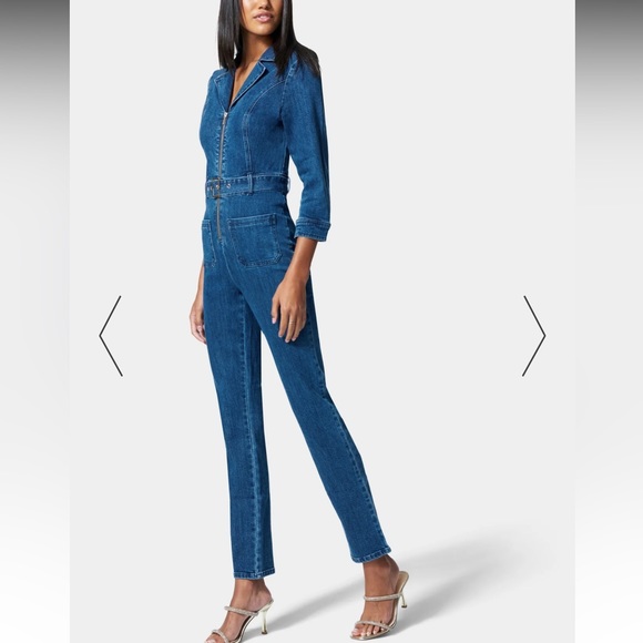 BEBE BELTED DENIM JUMPSUIT - Picture 5 of 10